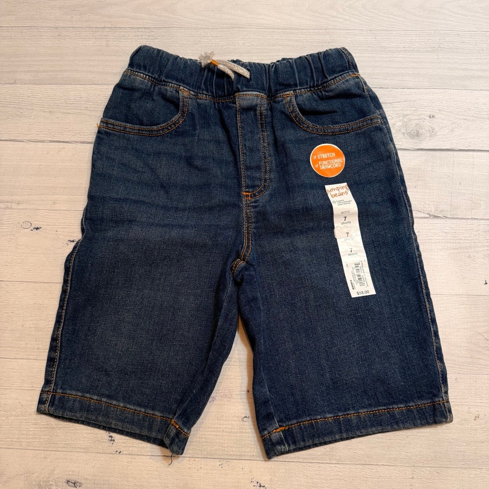 Jumping beans boys pull on denim shorts size 7‎ NEW